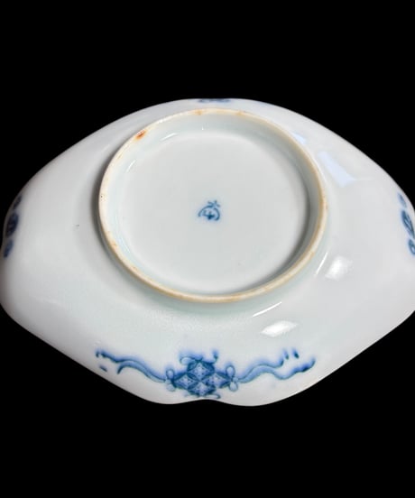 【2客セット】古伊万里 染付 菱形変形皿 [山水風景絵] 鉢 取り皿 盛り皿 飾り皿 伊万里 和食器 骨董品 アンティーク