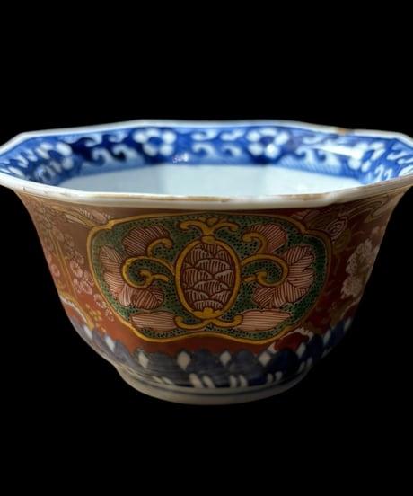 【金継ぎ】古伊万里 小鉢 色絵 八角鉢 金彩 赤絵 鉢 盛り皿 飾り皿 深鉢 器 和食器 伊万里 骨董品 アンティーク