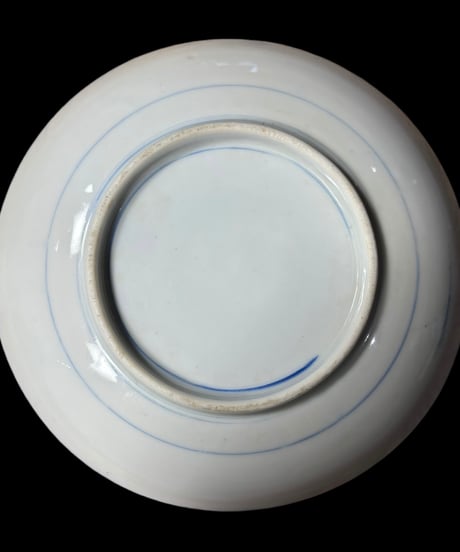 染付 平皿 [山水風景絵] 丸皿 大皿 取り皿 盛り皿 飾り皿 和食器 大正 昭和 骨董品 アンティーク