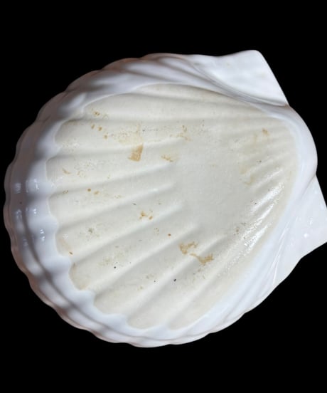 【4客セット】シェル皿 ホワイト 白磁 貝形皿 取り皿 貝殻 小皿 時代物 和食器 骨董品 アンティーク