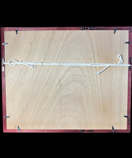 竹久智信 夢の中へ 油絵 カトレア 鶴 貝殻 作家物 額装 額 壁掛 絵画 色絵 古美術 インテリア アンティーク コレクション