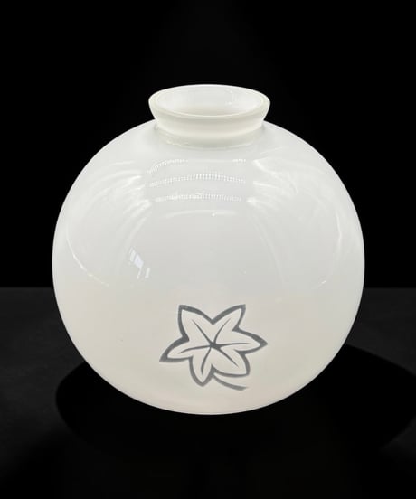 乳白 ランプシェード 紅葉 照明 電傘 雑貨 シェード カットガラス 昭和 レトロ 装飾品 インテリア アンティーク