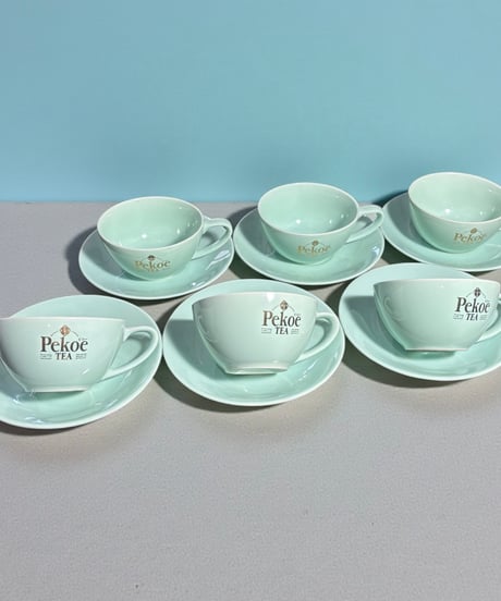 【6客揃】 Pekoe TEA カップ&ソーサー ピコー マグカップ 紅茶 コーヒー カップ 茶器 昭和 レトロ アンティーク