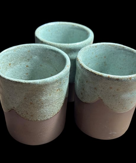 【3客セット】よもぎ 湯呑み 十草 国産 茶器 茶碗 茶道具 器 陶器 骨董品 アンティーク