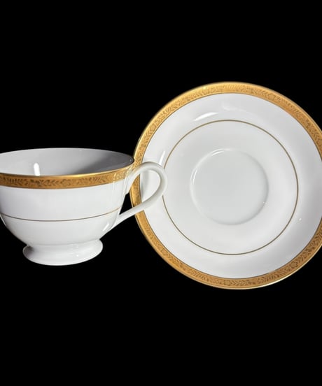 【5客揃】Noritake Contemporary カップ&ソーサー ノリタケ コンテンポラリー ゴールド マグカップ 紅茶 コーヒー カップ 器 昭和 レトロ 骨董品 アンティーク