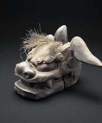 時代物 獅子頭 古手 木彫り 獅子舞 魔除け 置物 コレクション オブジェ 古美術 骨董品 アンティーク