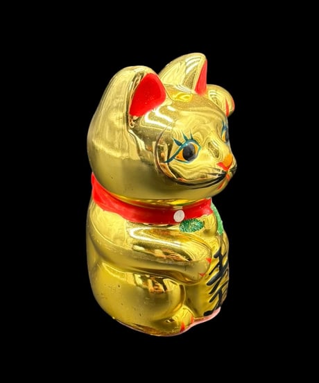 金小判猫 招き猫 千万両 右手 金 縁起物 開運 商売繁盛 貯金箱 陶器 昭和 レトロ 工芸品 インテリア 骨董品 アンティーク