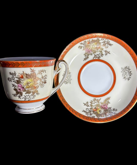 【6客揃】Jyoto China カップ&ソーサー 花柄 日本 マグカップ 紅茶 コーヒー カップ 器 昭和 レトロ 骨董品 アンティーク