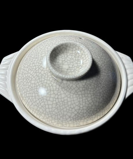 [新品未使用] 萬古焼 貫入 趣味の鍋 7号なべ 華月 大黒鍋 大黒窯 日本製 耐熱 鍋 土鍋 料亭 旅館 窯 和食器 骨董品