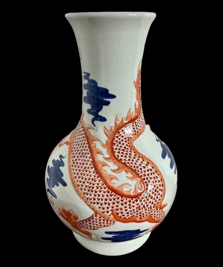 紅龍 壺 中国雑貨 フラワーベース 花瓶 花入れ 花器 陶器 古美術 骨董品