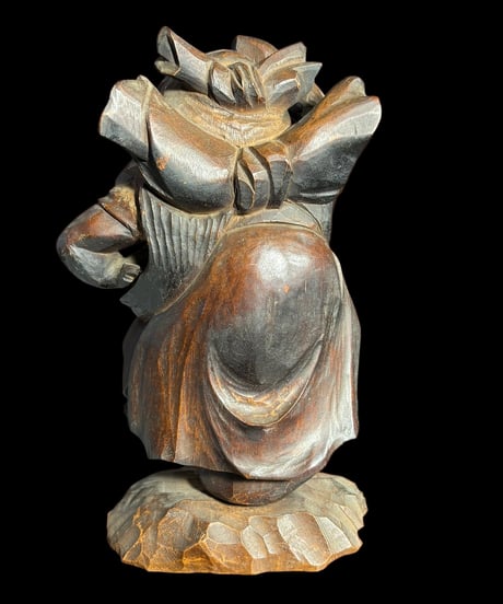 木彫り 大黒天 七福神 木製 大黒様 縁起物 開運 縁起物 仏像 古美術 仏教美術 インテリア 置物 オブジェ 骨董品 アンティーク