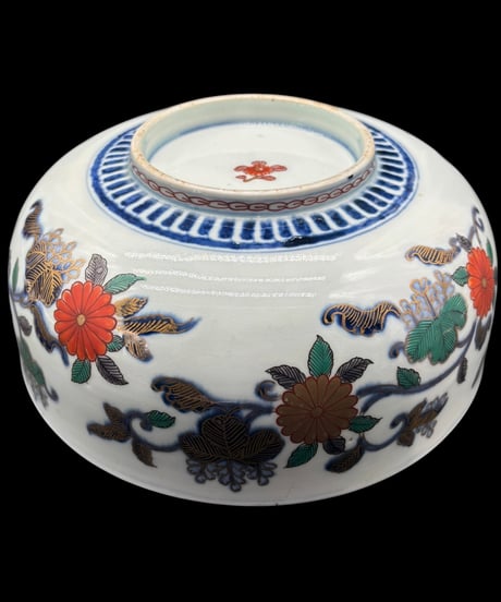 古伊万里 金彩 大鉢 鳳凰人物草花文図 色絵 盛り鉢 取り皿 飾り皿 陶器 伊万里 時代物 骨董品 アンティーク