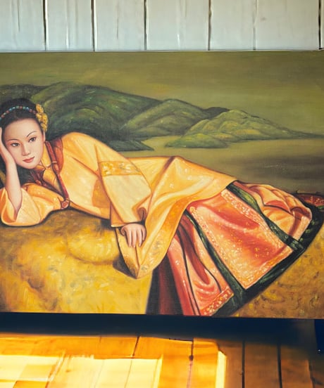 中国美術 油絵【人物画】額装 壁掛 絵画 色絵 民国 古美術 アンティーク コレクション