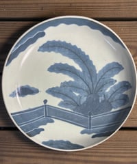 大清康熙年製 色絵【龍 雲 花 草】大皿 丸皿 中国美術 盛り皿 飾り皿