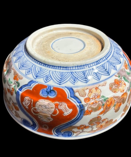 古伊万里 中鉢 [松竹梅鳥風景絵] 色絵 盛り皿 飾り皿 鉢 大鉢 深鉢 器 伊万里 江戸時代 和食器 骨董品