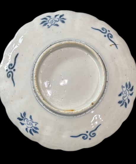 古伊万里 花型皿 [野菜草花文] 色絵 染付 年代物 大皿 平皿 取り皿 盛り皿 飾り皿 伊万里 和食器 骨董品 アンティーク