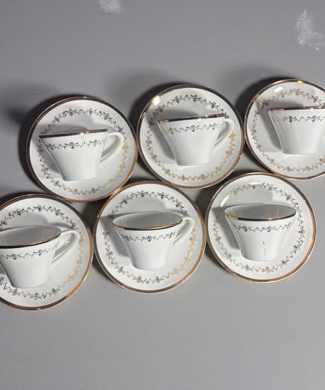 【6客揃】 GOLD CHINA JAPAN カップ&ソーサー 金彩 マグカップ 紅茶 コーヒー カップ 茶器 昭和 レトロ アンティーク