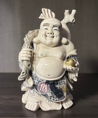 白材 布袋尊 七福神 布袋様 開運 縁起物 彫刻 仏像 象牙風 古美術 インテリア 置物 オブジェ 骨董品 アンティーク