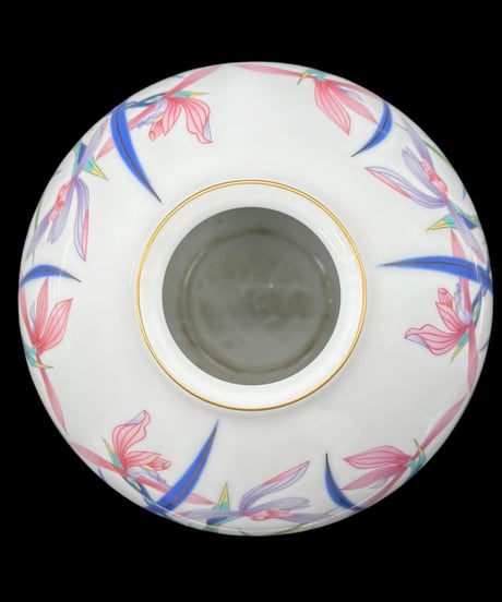 香蘭社 春蘭 花瓶 壺 陶芸 花柄 フラワーベース 花入れ 丸壺 花器 陶器 古美術 骨董品 アンティーク