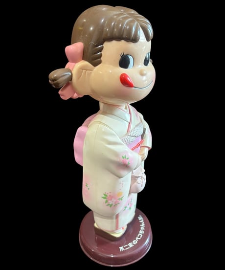 【レア品】ペコちゃん 不二家 首振り人形 着物 インテリア コレクション 置物 オブジェ 非売品 骨董品 アンティーク