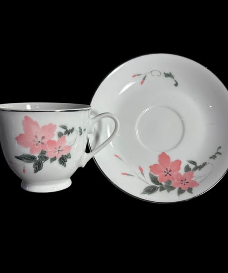 【5客揃】中国醴陵 カップ&ソーサー 花柄 日本陶器会社 マグカップ 紅茶 コーヒー カップ 茶器 昭和 レトロ アンティーク
