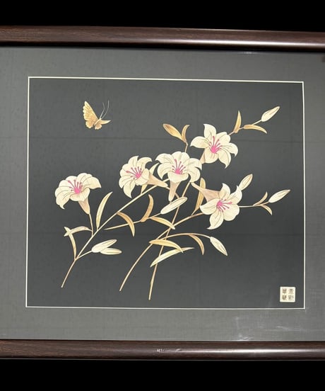 中国現地買入 蝶 花 切り絵 貼り絵 中国 鳥 風景 額 版画 アート イラスト 美術品 中国雑貨 コレクション 骨董品 アンティーク