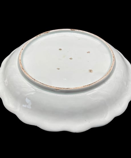 江戸期 古伊万里 染付輪花皿 大皿 平皿 飾り皿 時代物 伊万里 骨董品 アンティーク