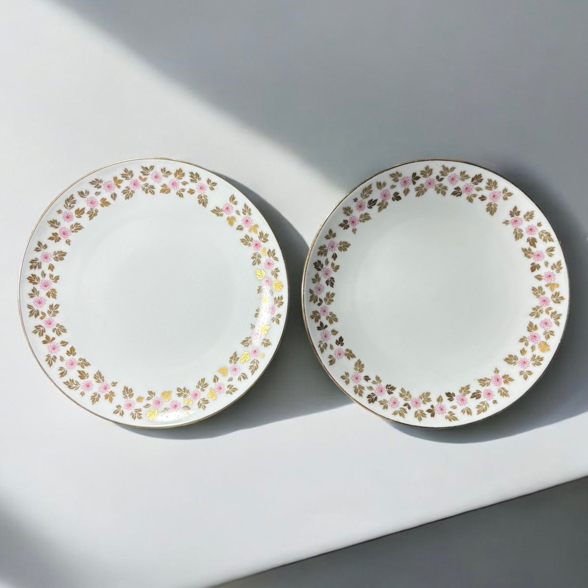 【2客セット】Noritake ノリタケ 花柄 日本 平皿 丸皿 取り皿 飾り皿 和食器 陶器 昭和 レトロ 骨董品 アンティーク