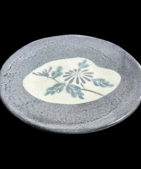 【2客セット】絵皿 丸皿 [花柄] 時代物 小皿 取り皿 盛り皿 飾り皿 レトロ 和食器 骨董品 アンティーク