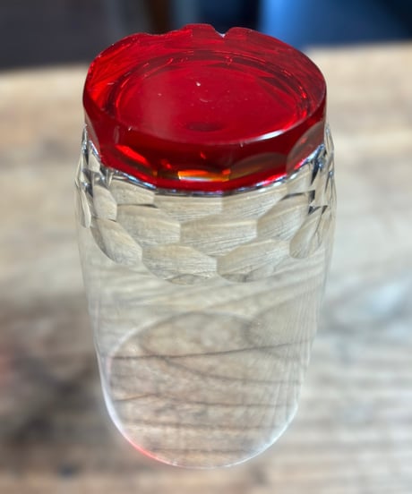【2客セット】切子グラス 赤被せ カットグラス レッド タンブラー コップ グラス ショットグラス 器 食器 レトロ アンティーク