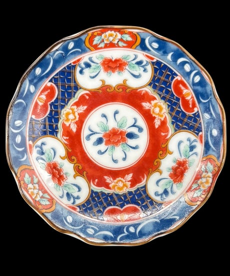 【3客セット】有田焼 雅東苑窯 色絵 小皿 絵違い 染付 絵皿 飾皿 時代物 和食器 骨董品 アンティーク