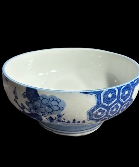 萬里作 染付 丸皿 (松竹梅紋) なます皿 取り皿 和食器 骨董品
