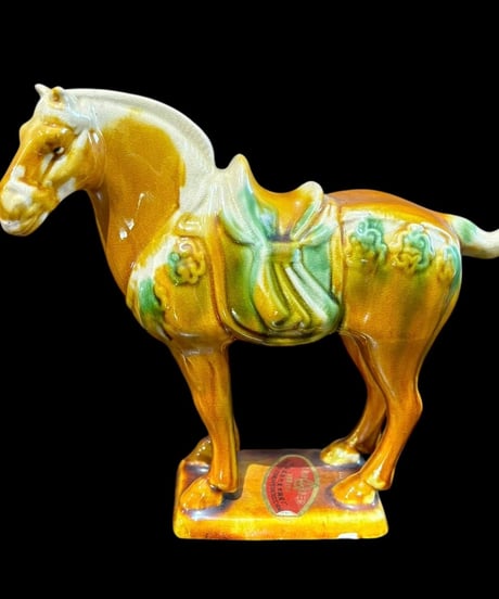 唐三彩 馬 置物 中国雑貨 縁起物 オブジェ 置物 中国 唐 干支 ウマ 陶器 古磁器 骨董品 アンティーク