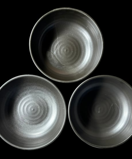 【3客セット】お椀 ブラック 丼 ご飯 ラーメン 丸鉢 どんぶり 茶碗 鉢 器 陶器 和食器 骨董品 アンティーク