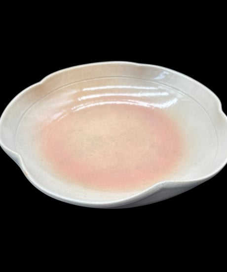 荻焼 深川窯 田原陶兵衛 菓子鉢 作家物 共箱 花形 鉢 大皿 盛り皿 飾り皿 和食器 骨董品 アンティーク