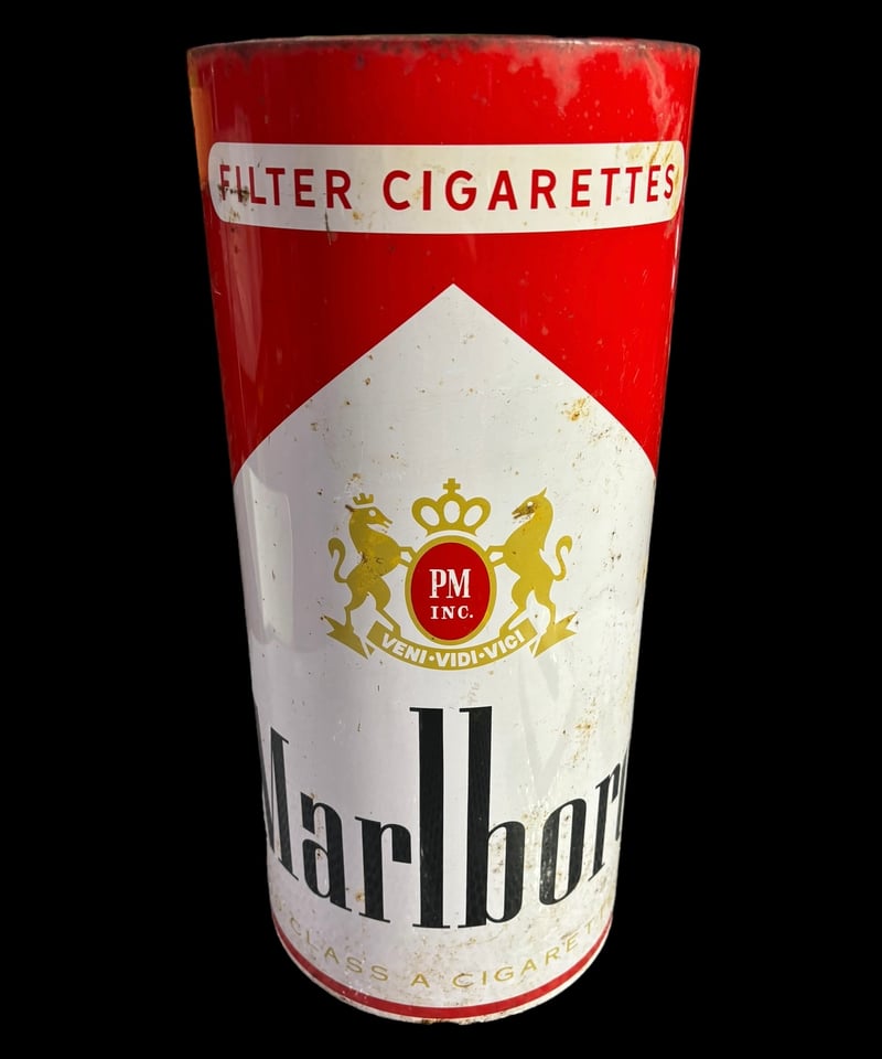 Marlboro ブリキ缶 マルボロ ゴミ箱 傘立て ダストボックス 当時 Marlboro ブリキ缶 マルボロ ゴミ箱 傘立て ダストボックス 当時