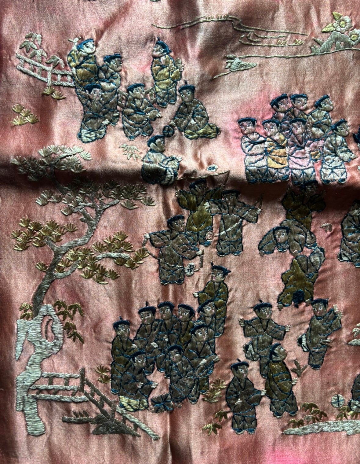 中国の刺繍、子供の絵、タベストリー