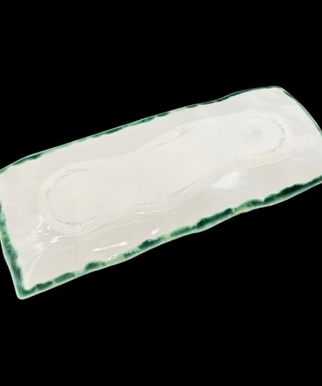 古伊万里 長角皿 竹 角皿 刺身皿 在銘 飾皿 作家物 和食器 伊万里 陶器 時代物 骨董品 アンティーク
