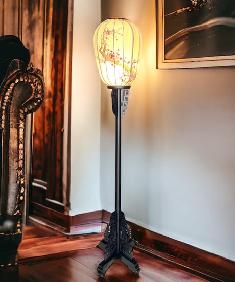 九谷焼 有田焼 アンティーク 花柄 ライト ランプ 間接照明 レトロ 九谷焼 有田焼 アンティーク 花柄 ライト ランプ 間接照明 レトロ