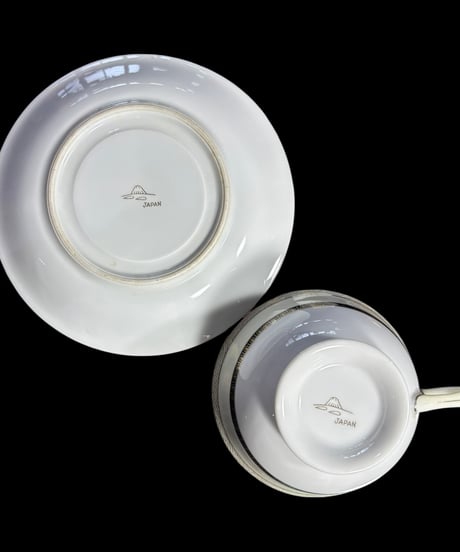 【6客揃】富士山 JAPAN カップ&ソーサー ゴールド マグカップ 紅茶 コーヒー カップ 器 茶器 昭和 レトロ 骨董品 アンティーク