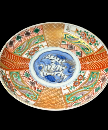 伊万里 金彩 赤絵 [龍草花文] 色絵 平皿 丸皿 取り皿 飾り皿 和食器 昭和 古伊万里 陶器 骨董品