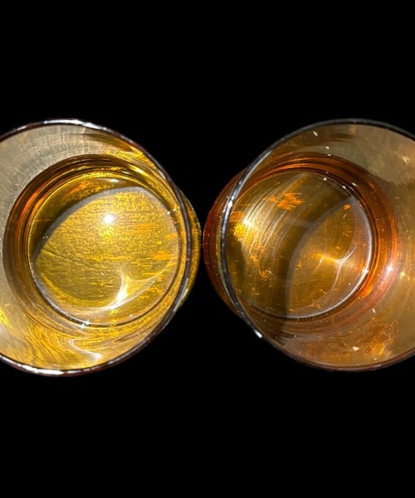 【2客セット】SUNTORY サントリー ロックグラス アンバーガラス ノベルティー タンブラー 硝子 ガラス コップ 昭和 レトロ アンティーク