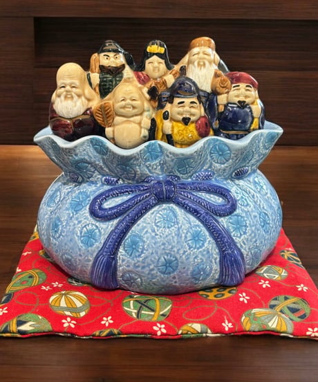 七福神 貯金箱 大黒 恵比寿 布袋 弁財天 毘沙門天 福禄寿 縁起物 開運 インテリア オブジェ 昭和 レトロ 陶器 骨董品 アンティーク