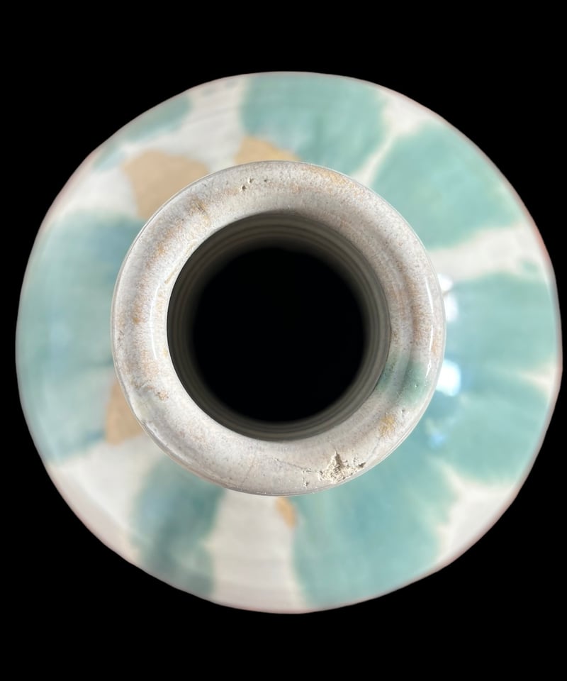 萬珠堂　緑釉　花瓶　花器 信楽焼緑釉花瓶 - わより