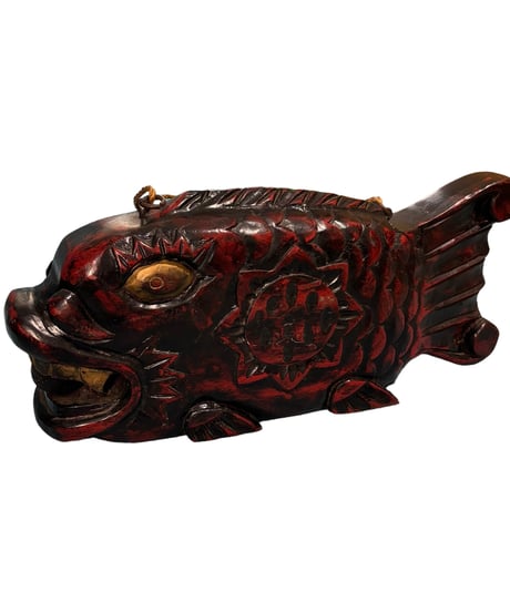 木製 魚板 木魚 お寺 法具 かいぱん 自在鉤 縁起物 江戸 明治 アンティーク 彫刻 置物 オブジェ 装飾品 骨董品