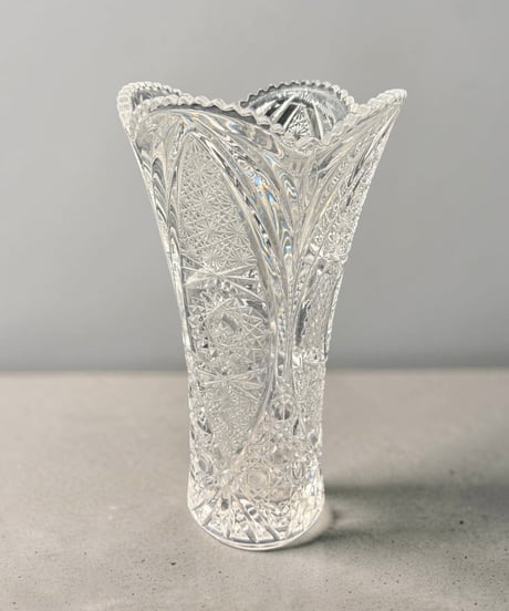 クリスタルダルク 花瓶 クリスタル 硝子 切子 カットガラス フラワー