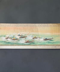 中国美術 水墨画【紅梅】額装 壁掛 額 絵画 梅 色絵 民国 古美術 装飾