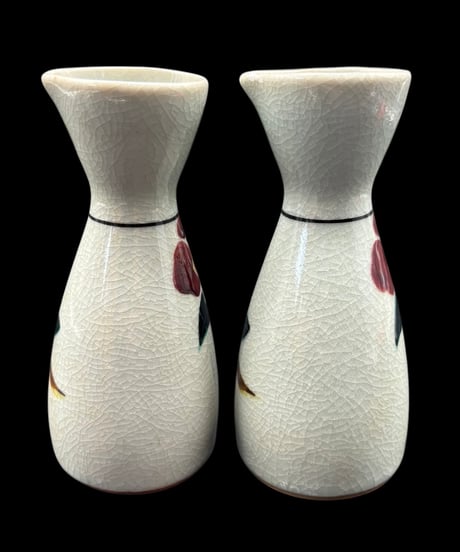 九谷焼 九谷陶華 酒器揃 草花図 徳利 お猪口 ぐい飲み 酒器 九谷 陶器 時代物 骨董品 アンティーク