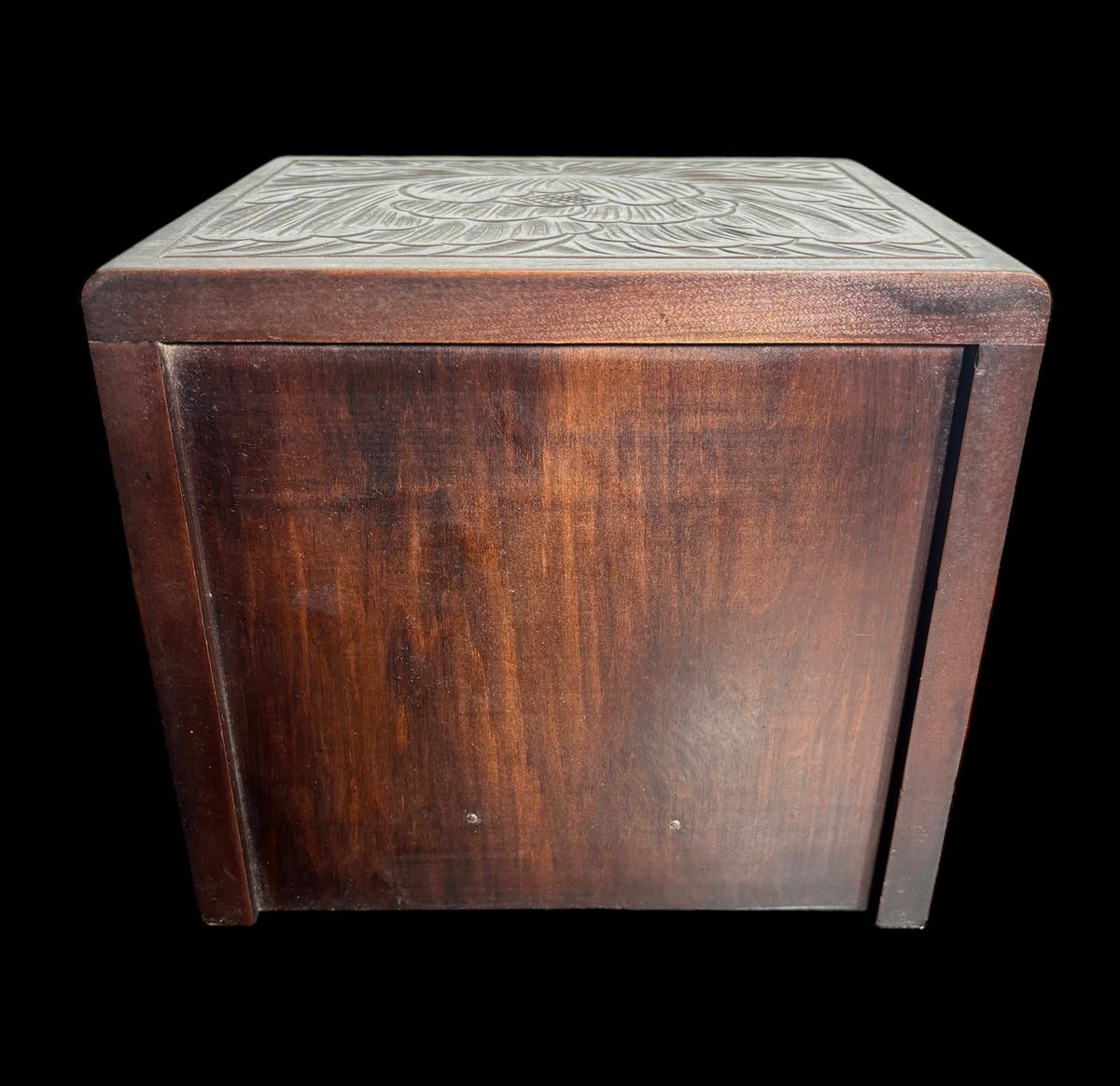 逸品 伝統工芸 日光彫 2段 小引き出し 桜 菊 牡丹 小箪笥 小物