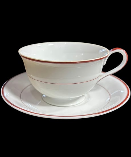 【2客揃】カップ&ソーサー レッド マグカップ 紅茶 コーヒー カップ 器 茶器 裏赤印 昭和 レトロ アンティーク